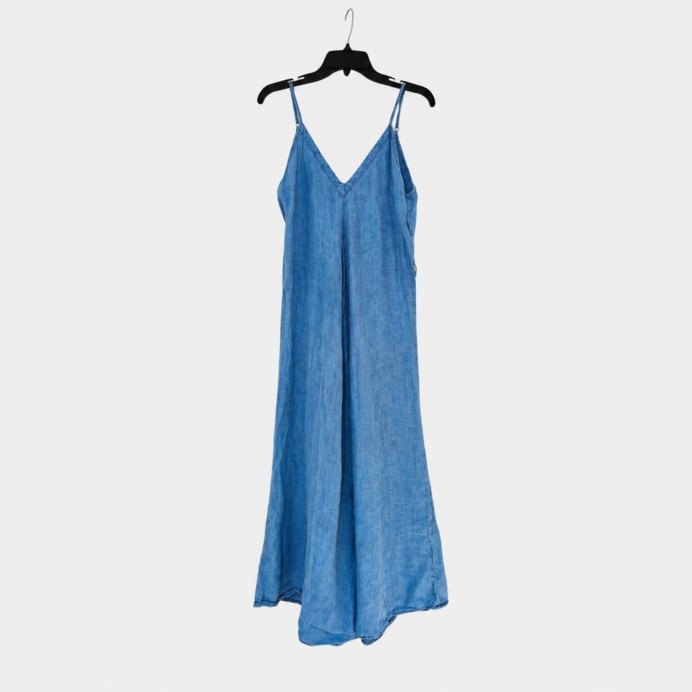 CP Shades Light Blue Spaghetti Strap Midi Dress